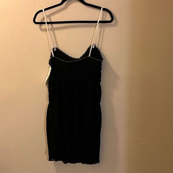 Zara Women's Black Mini Dress with Bow Size L Party Cocktail Romantic Goth NWT - Picture 11 of 11